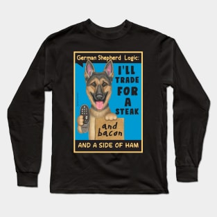 German Shepherd holding remote control Long Sleeve T-Shirt